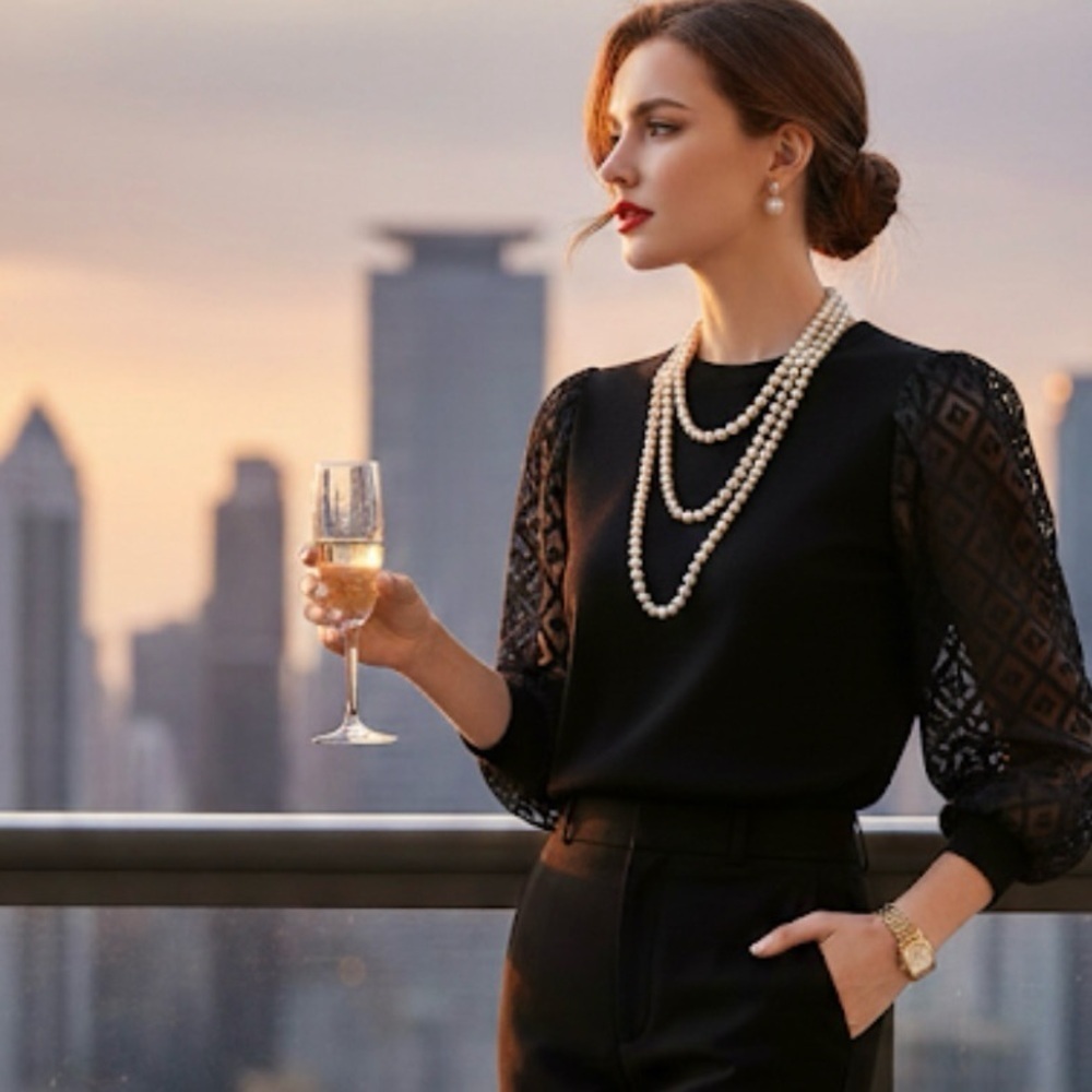 Black Embellished 3/4 Sleeve Boxy Hoodie